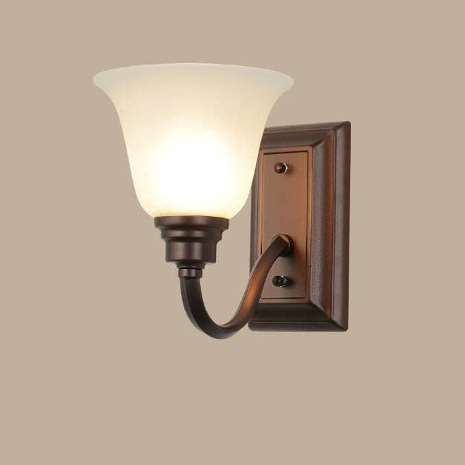 Iron Frame Floral Glass Wall Lamp