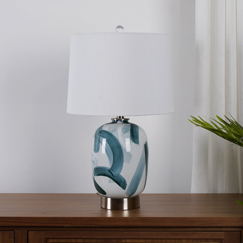 American Dome Fabric Ink Table Lamp