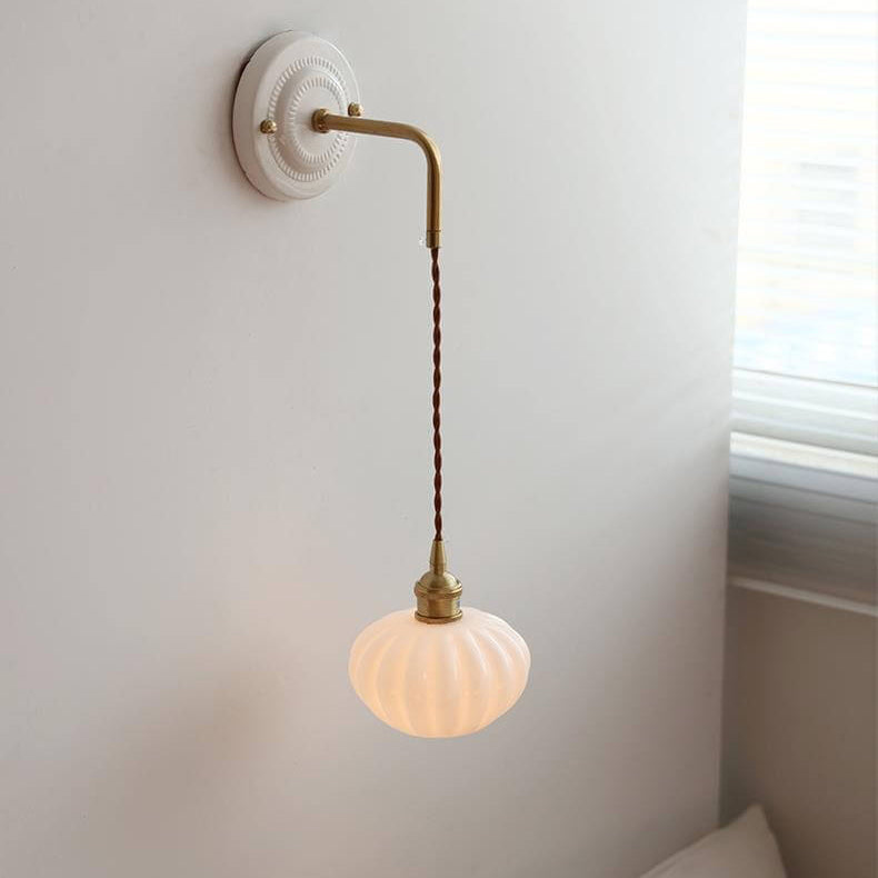 Glass Round Ceramic Wall Lamp