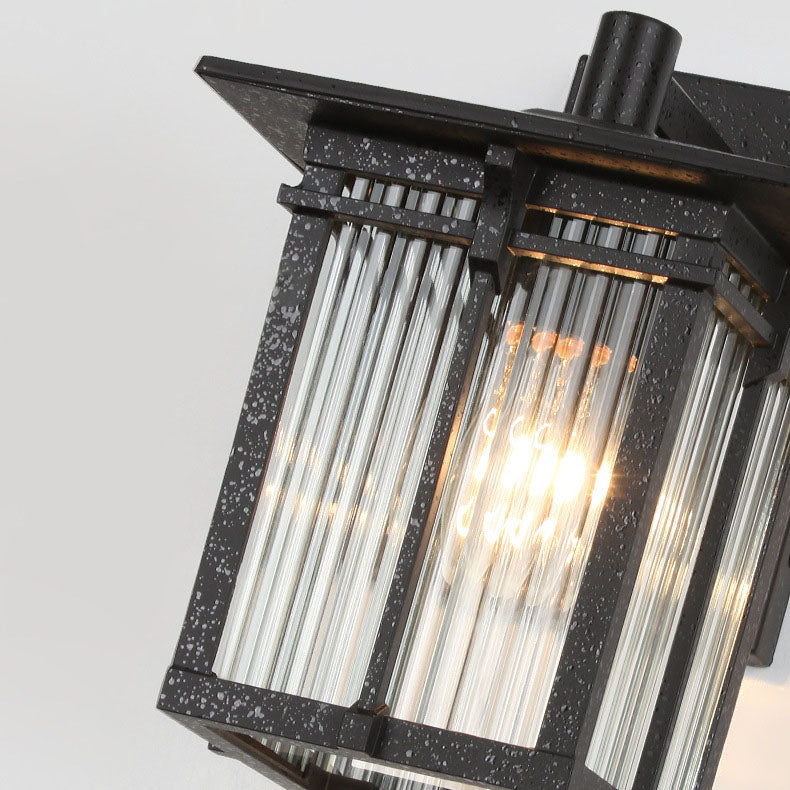 Aluminum Rectangular Frame Ribbed Outdoor Light