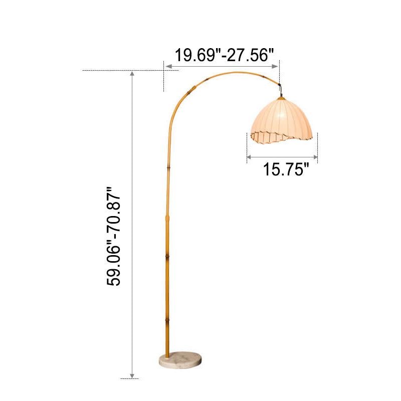 Vintage Fabric Marble Fishing Floor Lamp