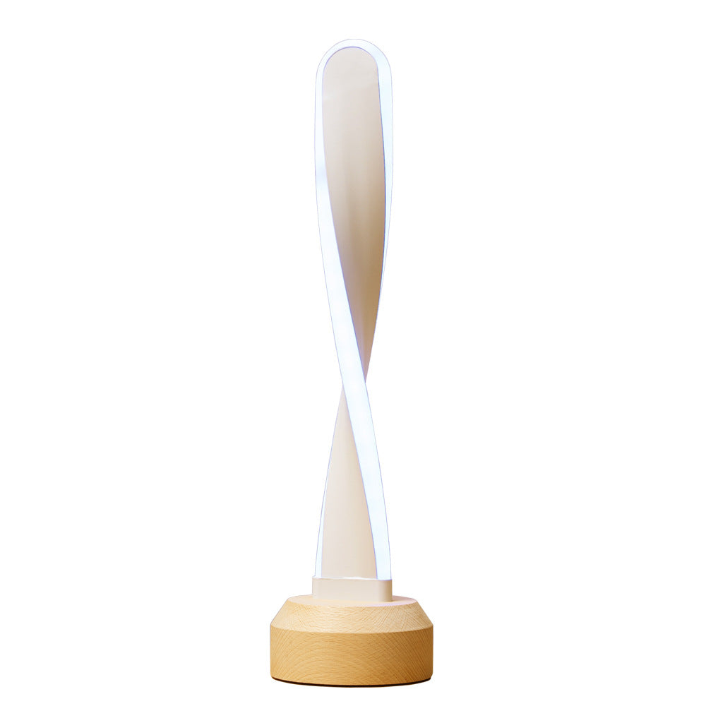 Elliptical Spiral Strip Beech Table Lamp