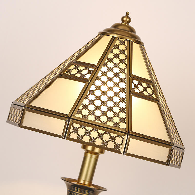 Glass Copper Bedroom Table Lamp