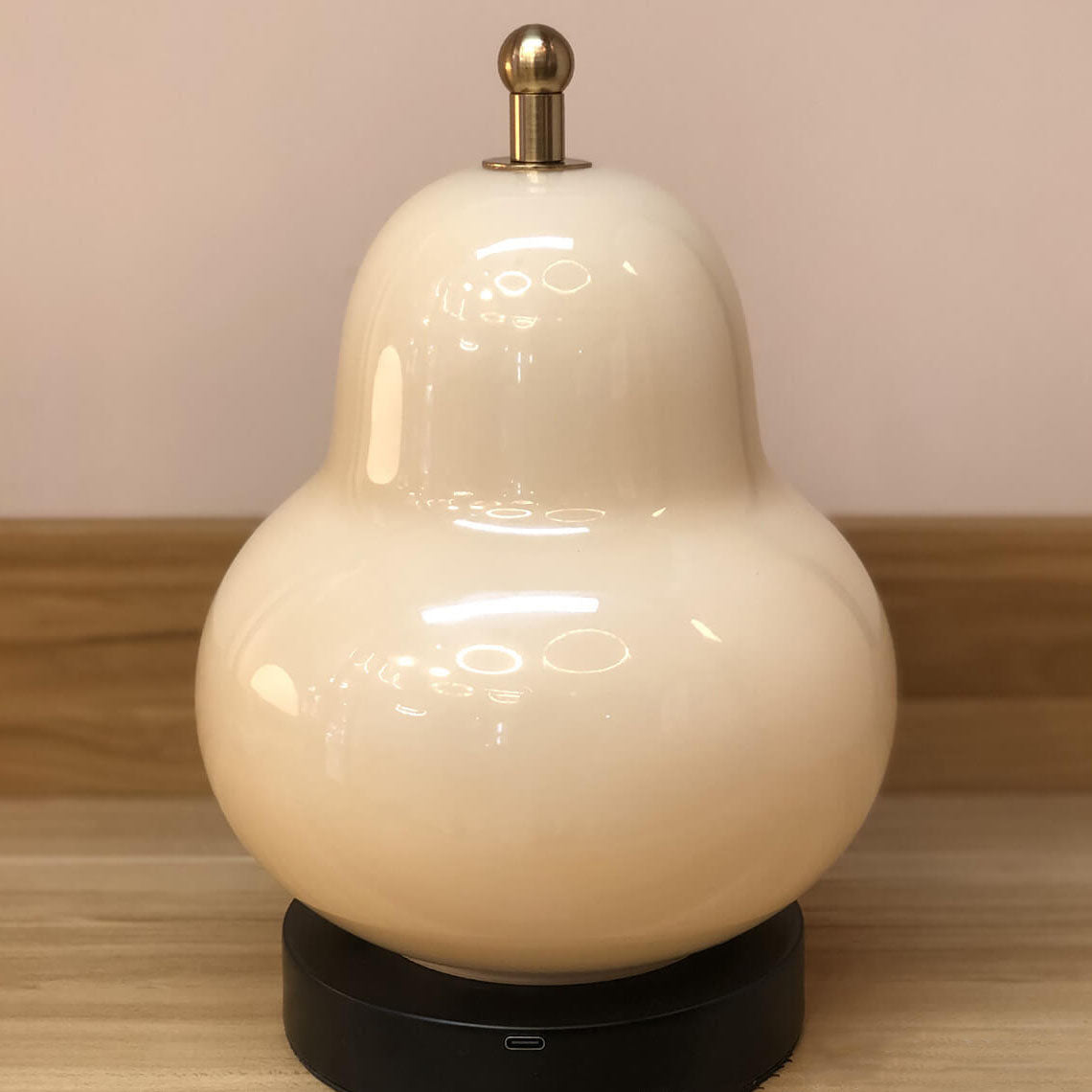 Cream Pear Shape Rechargeable Table Lamp