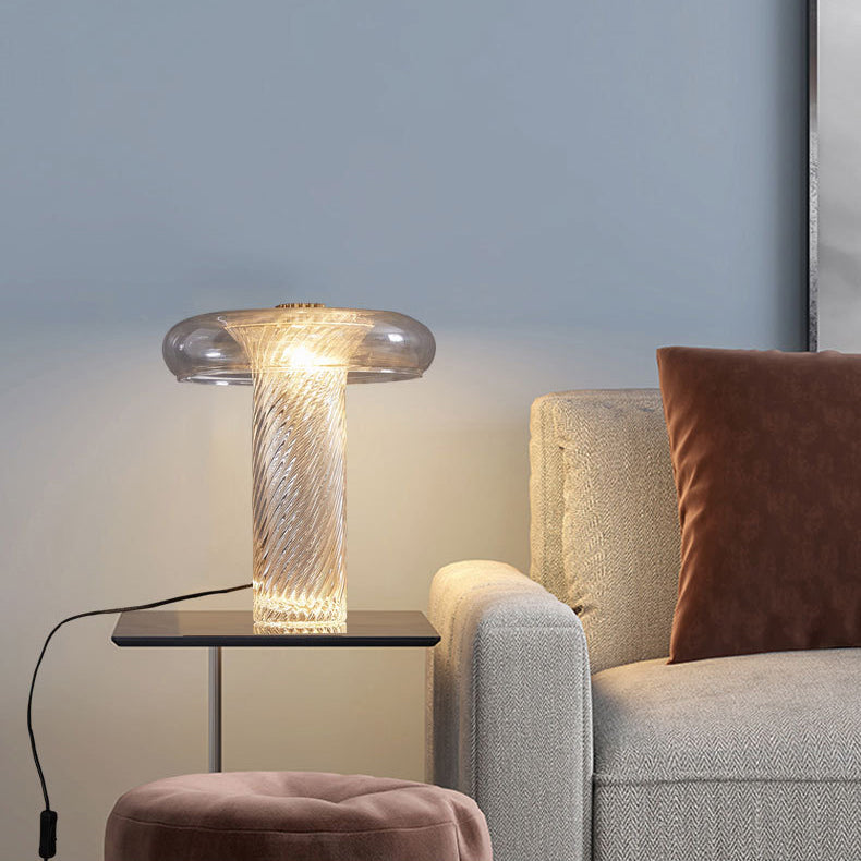 Cylinder Circle Curved Stripe Table Lamp