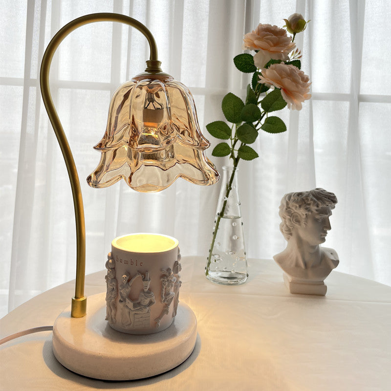 Flower Glass Marble Melting Table Lamp
