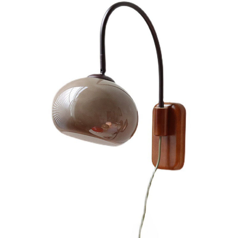 Minimal Glass Solid Wood Wall Lamp