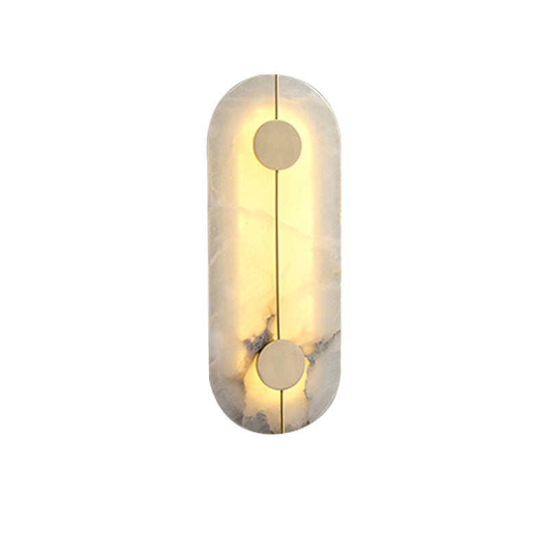 Copper Marble Round Elliptical Wall Lamp