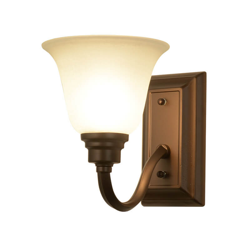 Iron Frame Floral Glass Wall Lamp