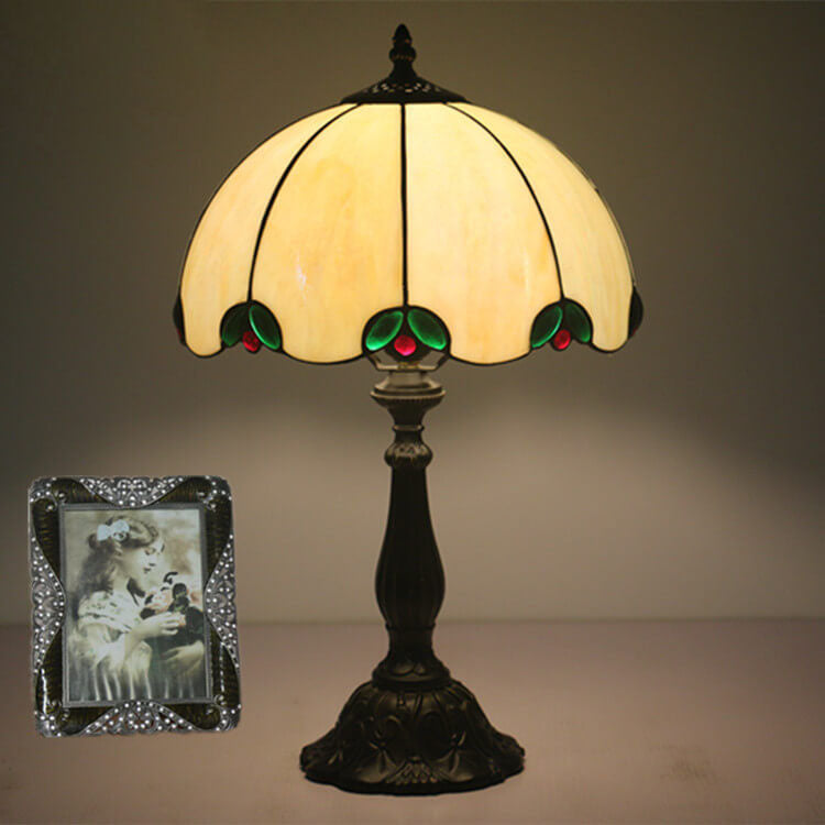 Beige Green Gem Dome Table Lamp