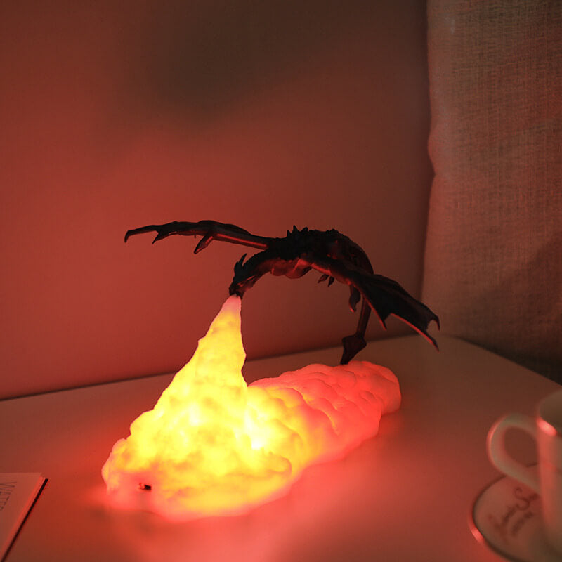 3D Printed Volcano Dragon Table Lamp