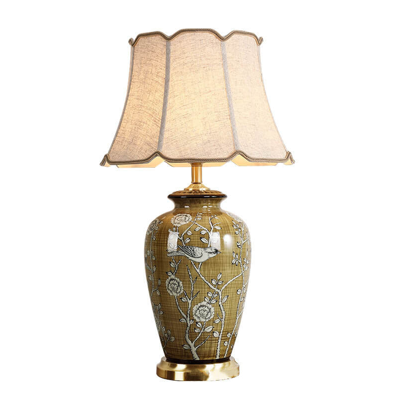 Ceramic Canvas Copper Table Lamp