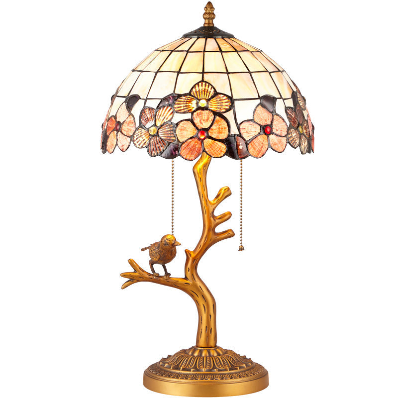 Full Copper Bird Decoration 2-Light Table Lamp