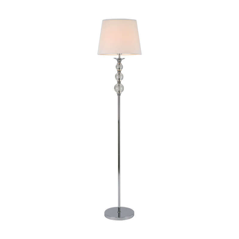 Fabric Cone Glass Plated Floor Lamp