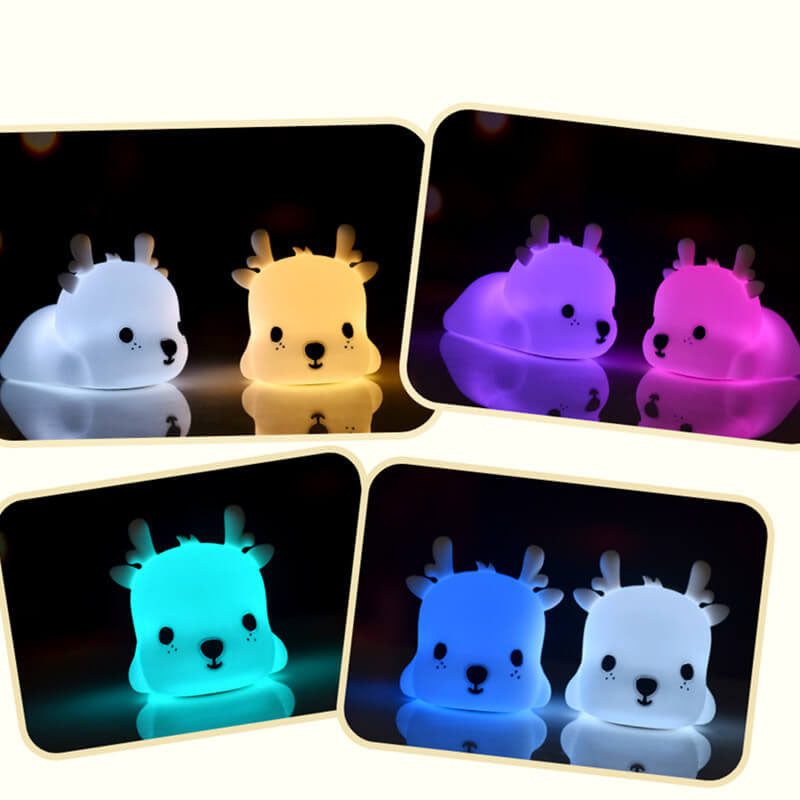 Deer-shaped Silicone Charging Night Table Lamp