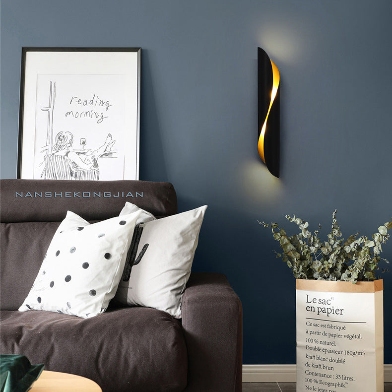 Strip Spiral Iron Hallway 2-Light Wall Lamp