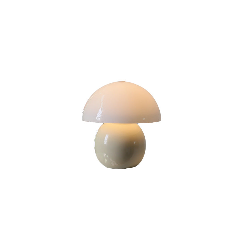Cream Glass Mushroom Ceramic Table Lamp