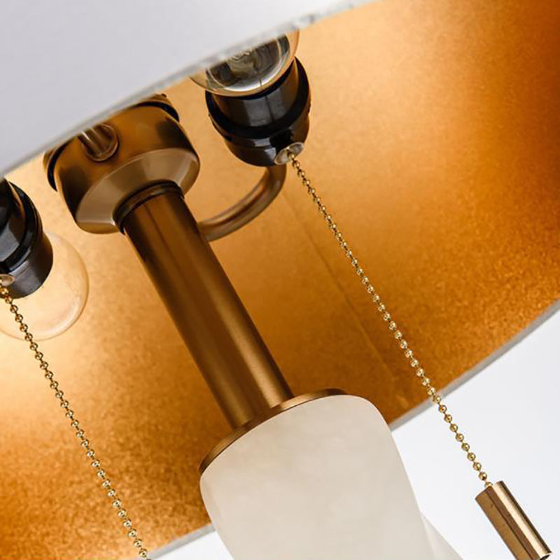 Cylinder Round Metal Marble Table Lamp