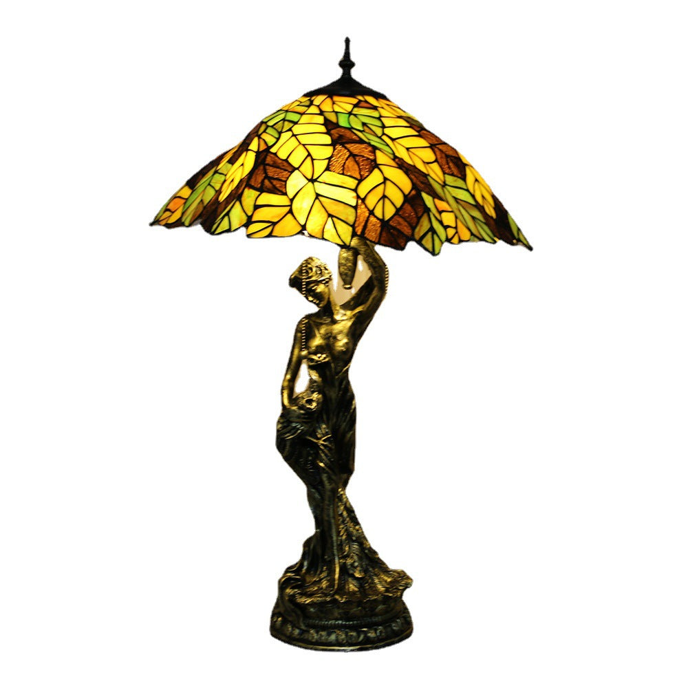 Stained Glass Beauty Resin 2-Light Table Lamp