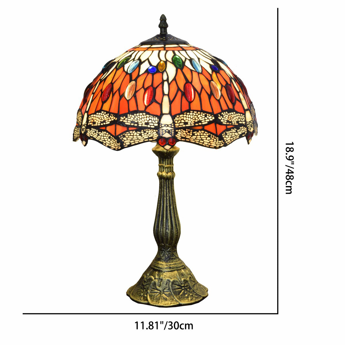 Round Dome Dragonfly Aluminum Table Lamp