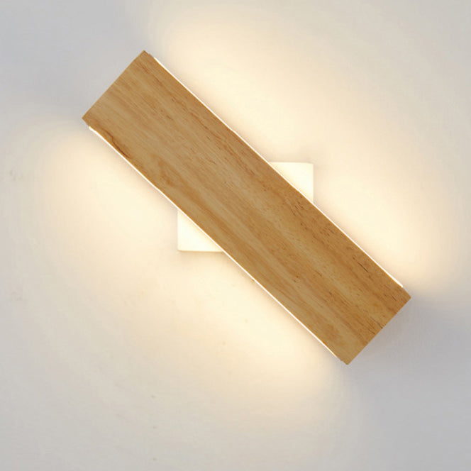 Wooden Acrylic Linear Bedroom Wall Lamp