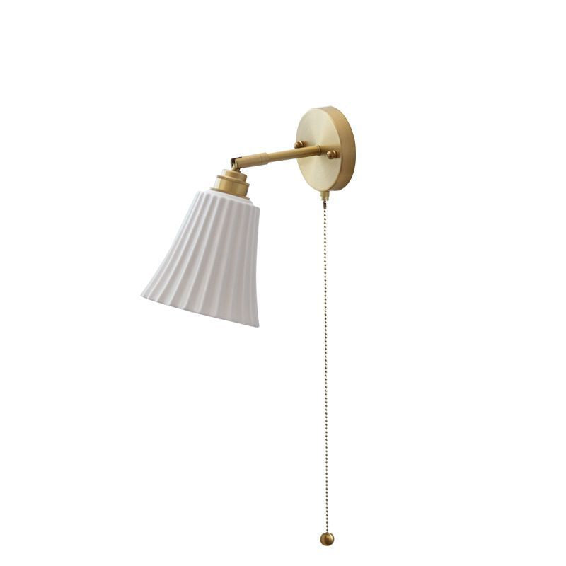 Minimal Brass Ceramic Wall Lamp