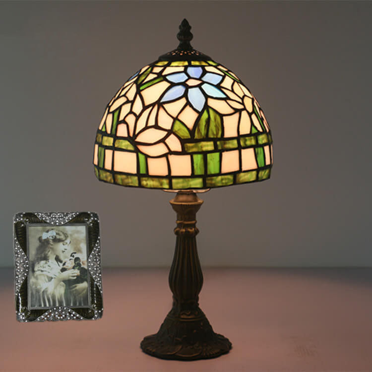 Grass Flower Stained Glass Table Lamp