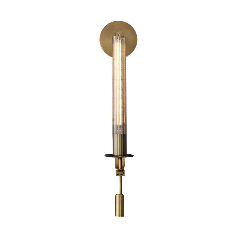 Iron Glass Cylinder Strip Wall Lamp