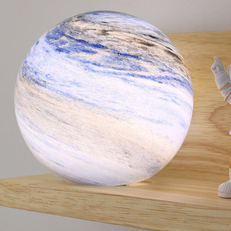 Planet Glass Solid Wood Wall Lamp