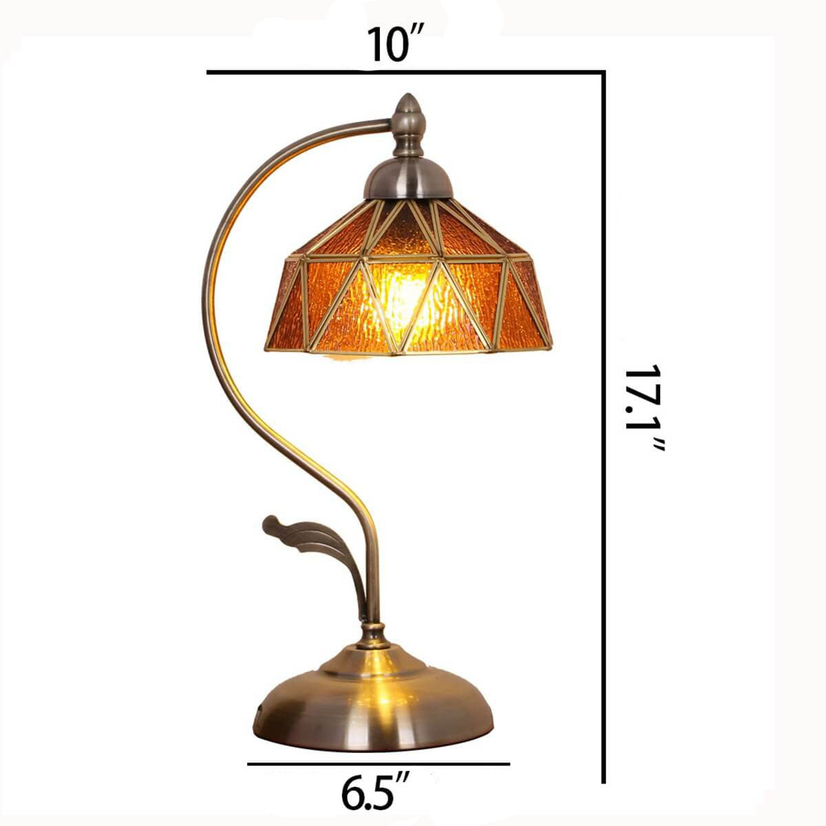 Amber Lucite Glass Table Lamp