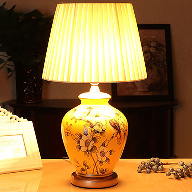 Bird Vase Ceramic Fabric Table Lamp