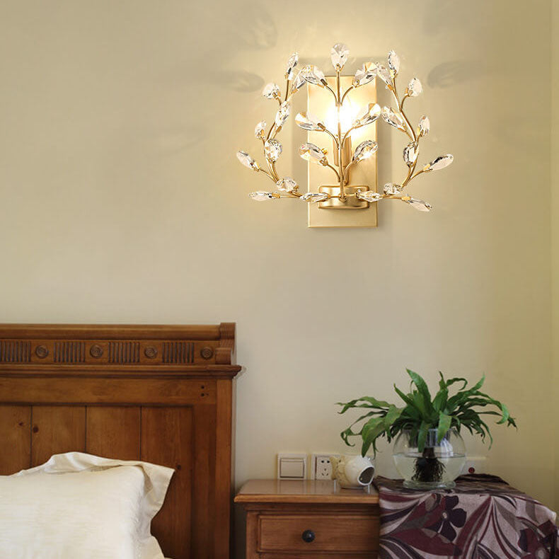 Crystal Leaf Wall Lamp