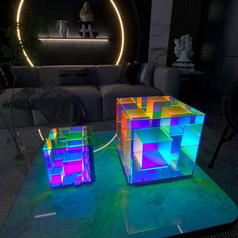 Acrylic RGB Line Rubik's Table Lamp