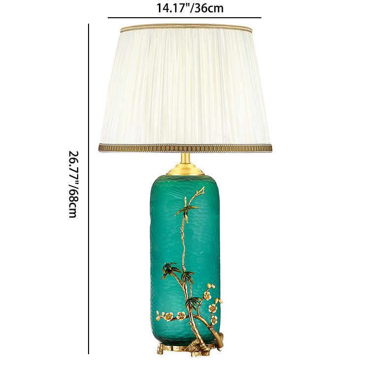 Bottle Glass Copper Fabric Table Lamp