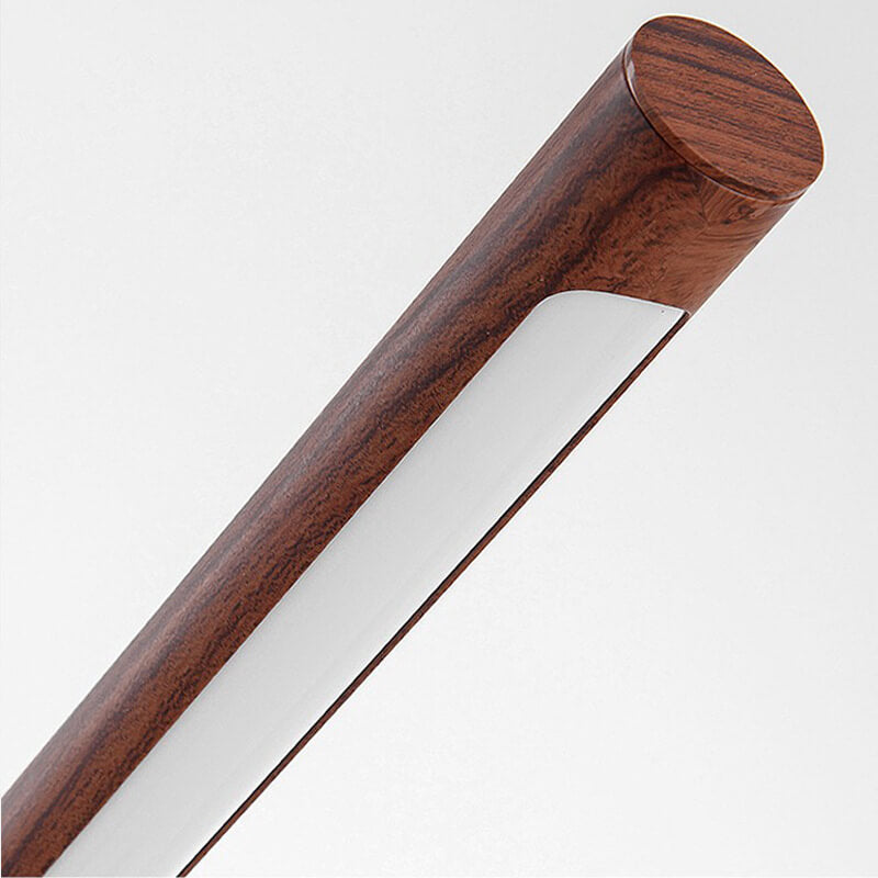 Wood Grain Cylindrical Strip Table Lamp