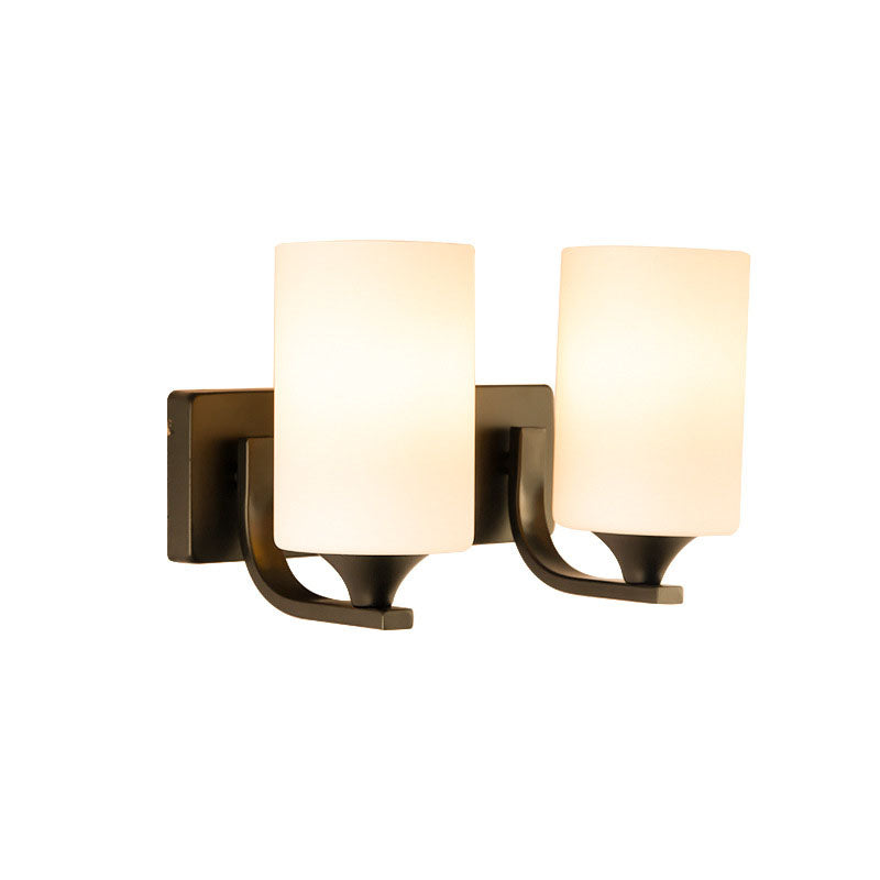 Cylinder Iron Glass 1/2 Wall Lamp
