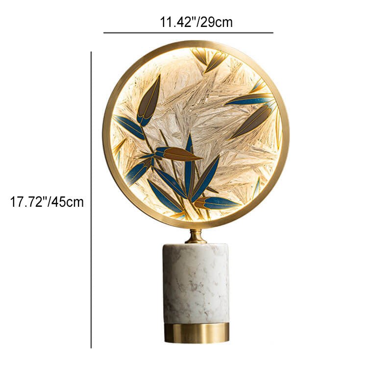 Hand Painted Enamel Round Table Lamp