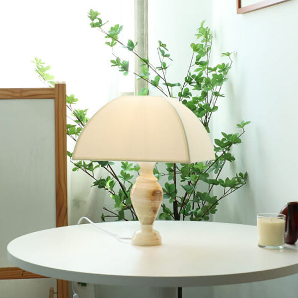 Cone Fabric Jade Table Lamp