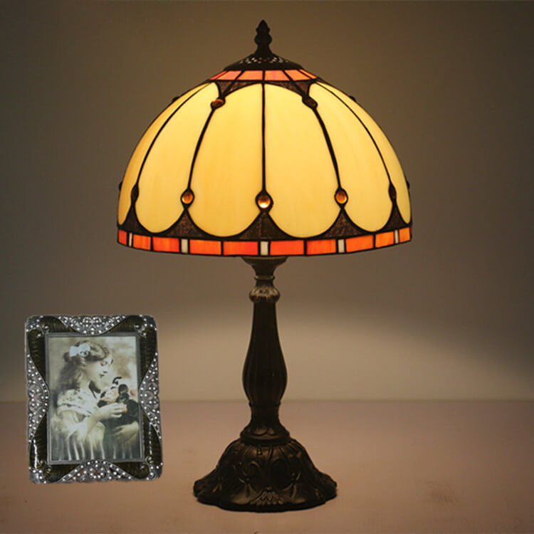 Stained Glass Mediterranean Dome Table Lamp