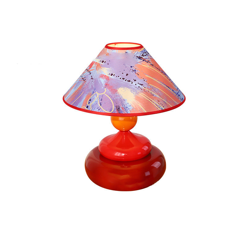 Iron Fabric Conic Round Table Lamp