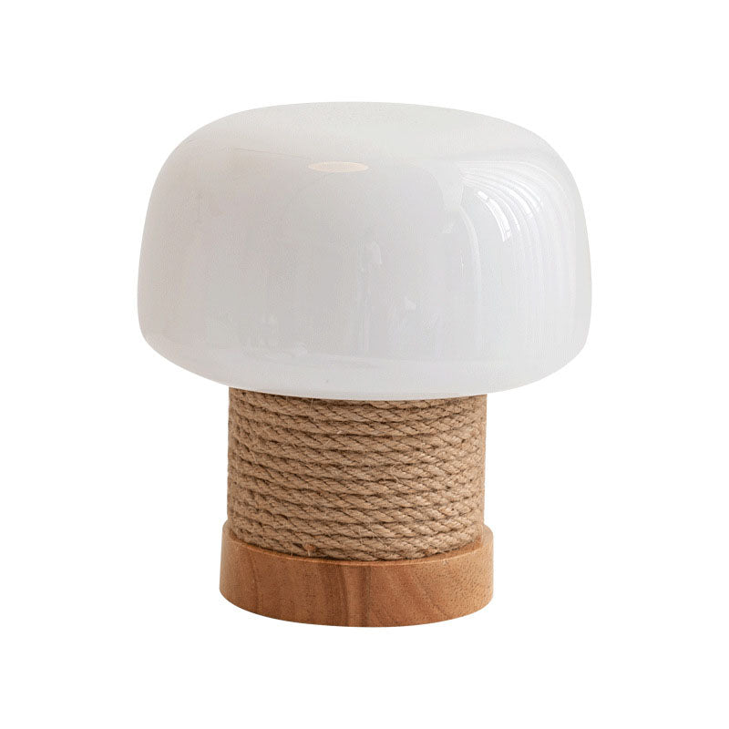 Cylinder Mushroom Shape Oak Table Lamp