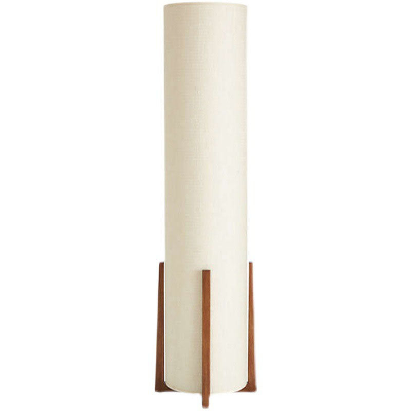 Cylinder Wooden Fabric Living Floor Lamp