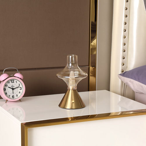 Glass Spinner Gyroscope Metal Table Lamp