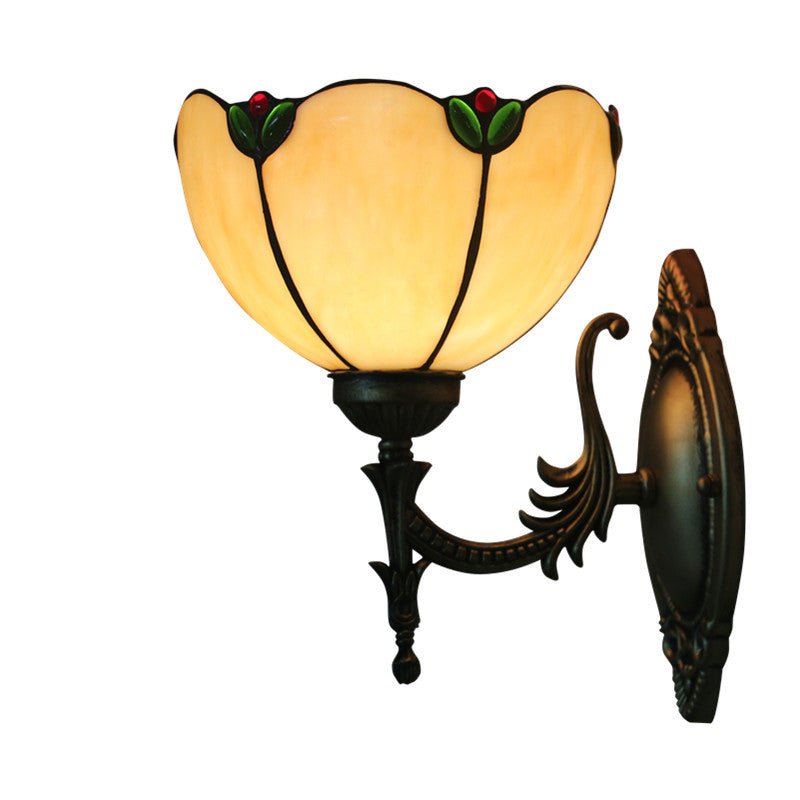 Milk Yellow Glass Gem Wall Lamp