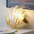 Shell Brass Glass Bedroom Wall Lamp