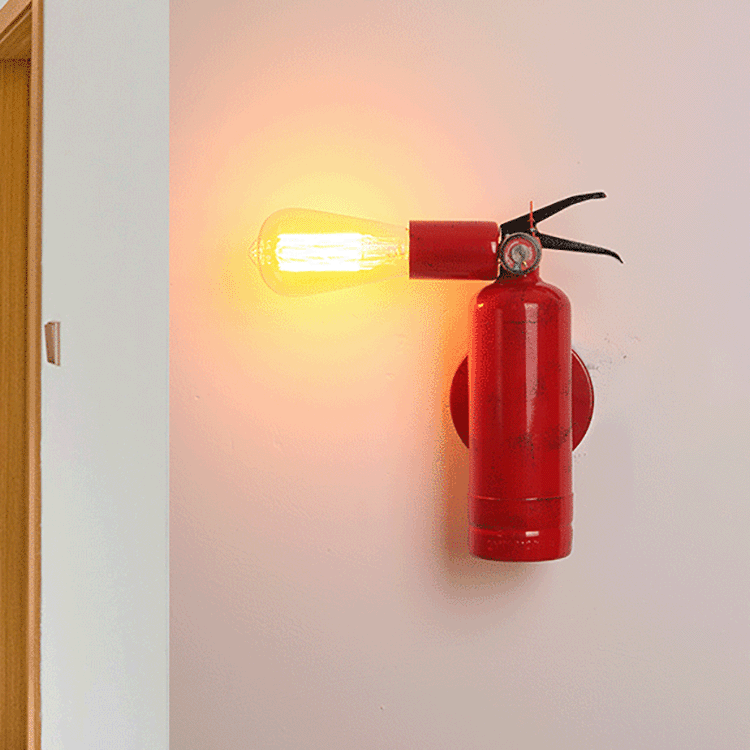 Fire Extinguisher Iron Living Wall Lamp