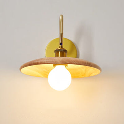 Wooden Tray Shaped Wall Lamp