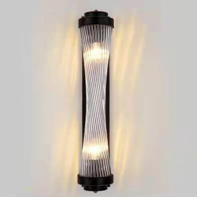 Crystal Cylinder Column Rotation 2-Light Wall Lamp