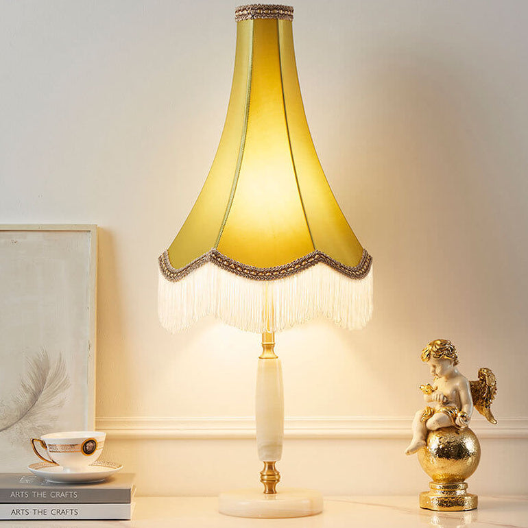 Fabric Fringed Horn Table Lamp