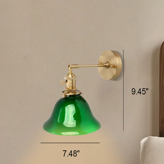 Green Cone Copper Wall Lamp